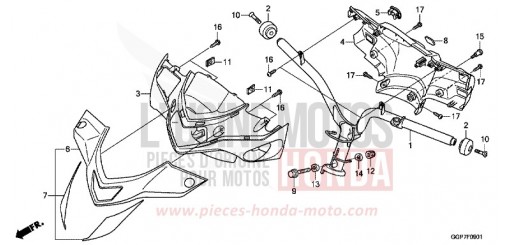 TUYAU DE GUIDON/REVETEMENT DE GUIDON (NSC502WH/T2) NSC50T2E de 2014